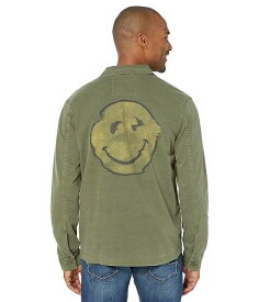送料無料 ラッキーブランド Lucky Brand メンズ 男性用 ファッション ボタンシャツ Herringbone Smiley Face Workwear Shirt - Four Leaf Clover