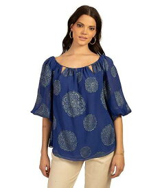 送料無料 トリーナターク Trina Turk レディース 女性用 ファッション ブラウス Saloni Top - Bengal Blue/Ocean