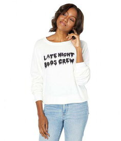 送料無料 ワイルドフォックス Wildfox レディース 女性用 ファッション パーカー スウェット Late Night Boos Crew Brushed Hacci Jersey Sweatshirt - Vanilla