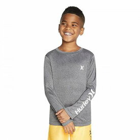 送料無料 ハーレー Hurley Kids 男の子用 ファッション 子供服 Tシャツ Dri-Fit UPF 50+ One and Only Graphic Long Sleeve T-Shirt (Toddler/Little Kids) - Black Heather