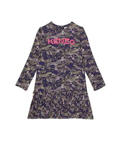 送料無料 ケンゾー Kenzo Kids 女の子用 ファッション 子供服 ドレス Leopard Print Long Sleeve Dress (Big Kids) - Plum