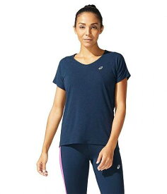 送料無料 アシックス ASICS レディース 女性用 ファッション アクティブシャツ V-Neck Short Sleeve Top - French Blue