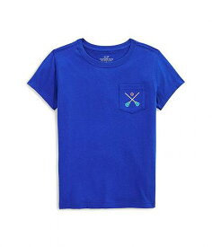 送料無料 バインヤード・バインズ Vineyard Vines Kids 女の子用 ファッション 子供服 Tシャツ Foil Lax Palms Short Sleeve Tee (Toddler/Little Kids/Big Kids) - Maritime Blue