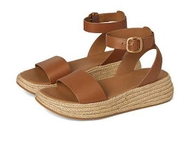 送料無料 フィットフロップ FitFlop レディース 女性用 シューズ 靴 サンダル F-Mode Espadrille Leather Flatform A/Strap Sandals - Deep Tan