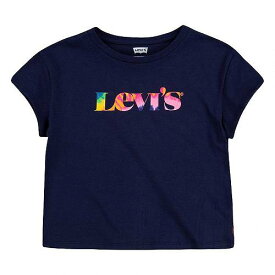 送料無料 リーバイス Levi&#039;s(R) Kids 女の子用 ファッション 子供服 Tシャツ Dropped Shoulder Boxy Tee (Toddler) - Peacoat