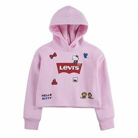 送料無料 リーバイス Levi&#039;s(R) Kids 女の子用 ファッション 子供服 パーカー スウェット ジャケット Levi&#039;s(R) x Hello Kitty(R) Boxy Fit Hoodie (Little Kids) - Pink Lady