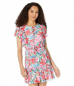 送料無料 ダナモーガン Donna Morgan レディース 女性用 ファッション ドレス Mini Dress w/ Flutter Sleeve - Soft White/Hot Pink