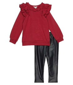 送料無料 HABITUAL girl 女の子用 ファッション 子供服 セット Ruffle Sleeve Pullover Set (Toddler) - Dark Red