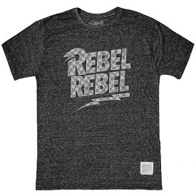 送料無料 オリジナルレトロブランド The Original Retro Brand Kids キッズ 子供用 ファッション 子供服 Tシャツ Tri-Blend Rebel Rebel Bowie Crew Neck Tee (Big Kids) - Streaky Black