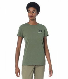 送料無料 アンダーアーマー Under Armour レディース 女性用 ファッション Tシャツ New Freedom Banner T-Shirt - Marine OD Green/Black