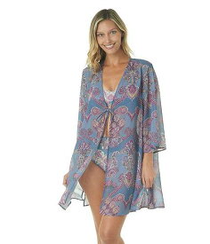 送料無料 ランドリー Laundry by Shelli Segal レディース 女性用 スポーツ・アウトドア用品 水着 カバーアップ Romantic Getaway Mini Kimono Cover-Up - Steel Blue