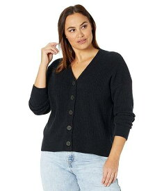 送料無料 Madewell レディース 女性用 ファッション セーター Plus Cameron Ribbed Cardigan Sweater in Coziest Yarn - True Black