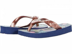 送料無料 ハワイアナス Havaianas Kids 女の子用 キッズシューズ 子供靴 サンダル Flores Flip Flop Sandal (Toddler/Little Kid/Big Kid) - Dark Blue/Gold