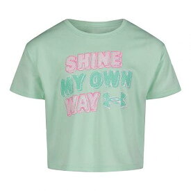 送料無料 アンダーアーマー Under Armour Kids 女の子用 ファッション 子供服 アクティブウエア シャツ Shine My Own Way Short Sleeve Tee (Little Kids) - Aqua Foam