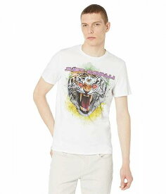 送料無料 ジャストカヴァリ Just Cavalli メンズ 男性用 ファッション Tシャツ Psychedelic Tiger Tee - White