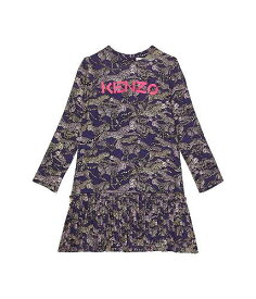 送料無料 ケンゾー Kenzo Kids 女の子用 ファッション 子供服 ドレス Leopard Print Long Sleeve Dress (Little Kids) - Plum