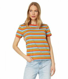 送料無料 ペンドルトン Pendleton レディース 女性用 ファッション Tシャツ Deschutes Ringer Tee - Rust/Blue Multi Stripe