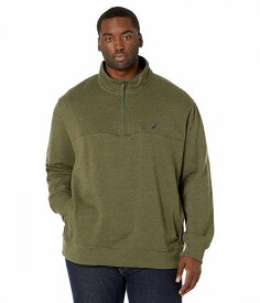 送料無料 ナウチカ Nautica Big &amp; Tall メンズ 男性用 ファッション アウター ジャケット コート ジャケット Big &amp; Tall J-Class 1/4 Zip Fleece - Coastal Olive Heather