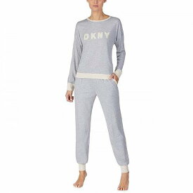 送料無料 ダナキャランニューヨーク DKNY レディース 女性用 ファッション パジャマ 寝巻き Long Sleeve Joggers PJ Set - Grey Heather
