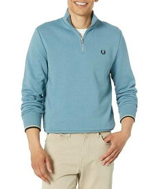 送料無料 フレッドペリー Fred Perry メンズ 男性用 ファッション パーカー スウェット 1/2 Zip Sweatshirt - Ash Blue