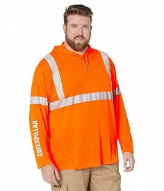 送料無料 キャタピラー Caterpillar メンズ 男性用 ファッション Tシャツ Big &amp; Tall Ansi Hi-Vis UPF Hooded Banner Tee - Hi-Vis Orange