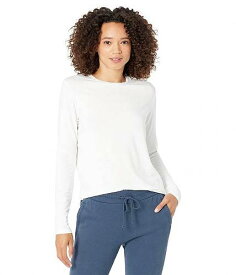 送料無料 Majestic Filatures レディース 女性用 ファッション Tシャツ Soft Touch Long Sleeve Semi Relaxed Crew Neck with Side Slits - Blanc