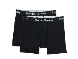 送料無料 サイコバニー Psycho Bunny メンズ 男性用 ファッション 下着 2-Pack Boxer Brief - Black