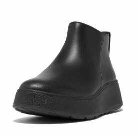 送料無料 フィットフロップ FitFlop レディース 女性用 シューズ 靴 ブーツ アンクル ショートブーツ F-Mode Leather Flatform Zip Ankle Boots - All Black