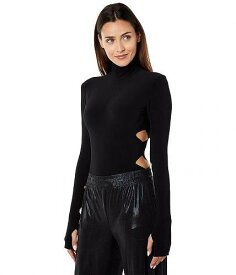送料無料 Norma Kamali レディース 女性用 ファッション トップス シャツ Long Sleeve Alligator Turtle Bodysuit - Black