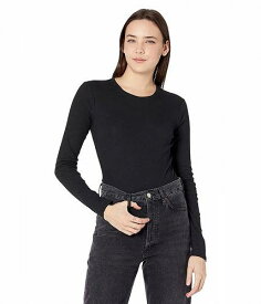 送料無料 Madewell レディース 女性用 ファッション トップス シャツ Long Sleeve Ribbed Bodysuit - True Black