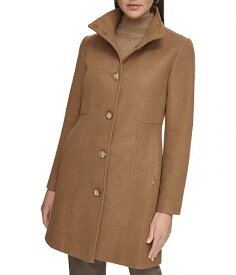 送料無料 カルバンクライン Calvin Klein レディース 女性用 ファッション アウター ジャケット コート ウール・ピーコート Stand Collar Coat - Chocolate