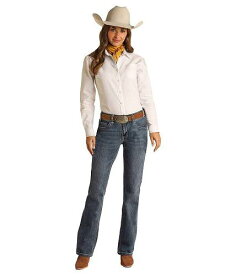 送料無料 ロックンロールカウガール Rock and Roll Cowgirl レディース 女性用 ファッション ジーンズ デニム Riding with Slate Stitch Pocket Bootcut Jeans in Medium Vintage RRWD4RRZT6 - Medium Vintage