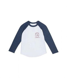 送料無料 Chaser Kids 男の子用 ファッション 子供服 Tシャツ Harry Potter Platform 9 3/4 Vintage Jersey Baseball Tee (Toddler/Little Kids) - White/Harry Potter Blue