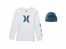 送料無料 ハーレー Hurley Kids 男の子用 ファッション 子供服 セット Icon Long Sleeve &amp; Fleece Hat Set (Little Kids) - White