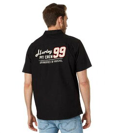 送料無料 ハーレー Hurley メンズ 男性用 ファッション ボタンシャツ NASCAR Race Day Short Sleeve Woven - Black