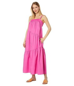 送料無料 ダナモーガン Donna Morgan レディース 女性用 ファッション ドレス Midi Dress with 3 Tier - Strawberry