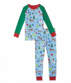 送料無料 Hatley Kids 男の子用 ファッション 子供服 パジャマ 寝巻き Christmas Morning Cotton Raglan Pajama Set (Toddler/Little Kids/Big Kids) - Blue