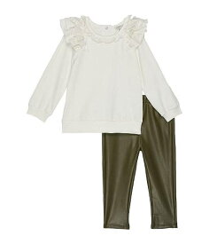 送料無料 HABITUAL girl 女の子用 ファッション 子供服 セット Ruffle Sleeve Pullover Set (Toddler) - Off-White