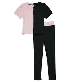送料無料 HABITUAL girl 女の子用 ファッション 子供服 セット Color-Block Short Sleeve Top Active Set (Toddler) - Black