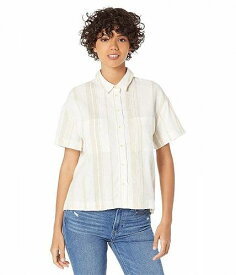 送料無料 Madewell レディース 女性用 ファッション ボタンシャツ Linen-Blend Short-Sleeve Safari Shirt: Undyed Edition - Natural