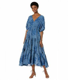 送料無料 テッドベイカー Ted Baker レディース 女性用 ファッション ドレス Zilda-Puff Sleeve Midi with Fixed Wrap Front - Blue