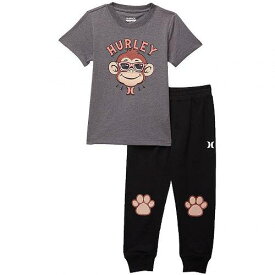 送料無料 ハーレー Hurley Kids 男の子用 ファッション 子供服 セット Little Monsters Knit Set (Toddler) - Charcoal Heather