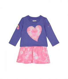 送料無料 Hatley Kids 女の子用 ファッション 子供服 ドレス Tie-Dye Heart Drop Waist Dress (Toddler/Little Kids/Big Kids) - Blue