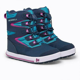 送料無料 メレル Merrell Kids 女の子用 キッズシューズ 子供靴 ブーツ スノーブーツ Snow Bank 3.0 Waterproof (Toddler/Little Kid/Big Kid) - Navy/Turquoise