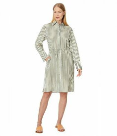 送料無料 ヴィンス Vince レディース 女性用 ファッション ドレス Coast Stripe Short Shirt Dress - Sea Fern/Optic White