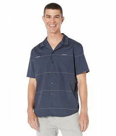 送料無料 カルバンクライン Calvin Klein メンズ 男性用 ファッション ボタンシャツ Short Sleeve Stripe Easy Shirt - Ink