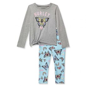 送料無料 ハーレー Hurley Kids 女の子用 ファッション 子供服 セット Long Sleeve Top &amp; Leggings Set (Toddler) - Seafoam Blue