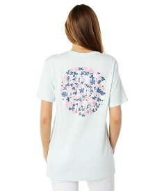 送料無料 Southern Tide レディース 女性用 ファッション Tシャツ Short Sleeve Flower Camo Tee - Turquoise Mist