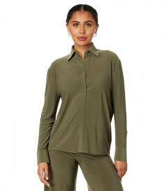 送料無料 Norma Kamali レディース 女性用 ファッション ブラウス NK Shirt w/ Collar Stand - Military