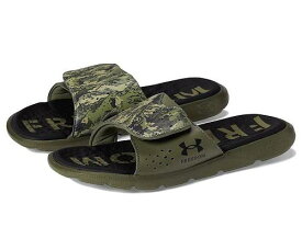 送料無料 アンダーアーマー Under Armour レディース 女性用 シューズ 靴 サンダル Ignite 7 Freedom Slide - Marine OD Green/Marine OD Green/Black